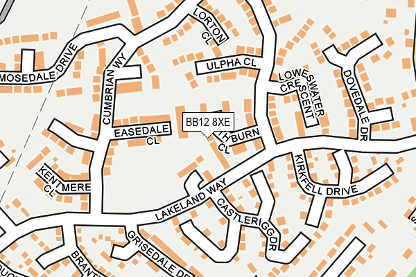 BB12 8XE map - OS OpenMap – Local (Ordnance Survey)