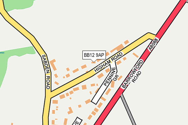 BB12 9AP map - OS OpenMap – Local (Ordnance Survey)