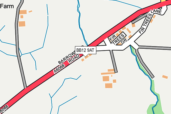 BB12 9AT map - OS OpenMap – Local (Ordnance Survey)