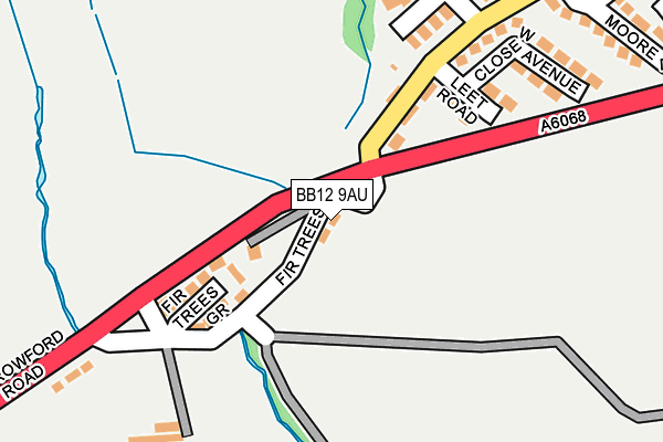 BB12 9AU map - OS OpenMap – Local (Ordnance Survey)