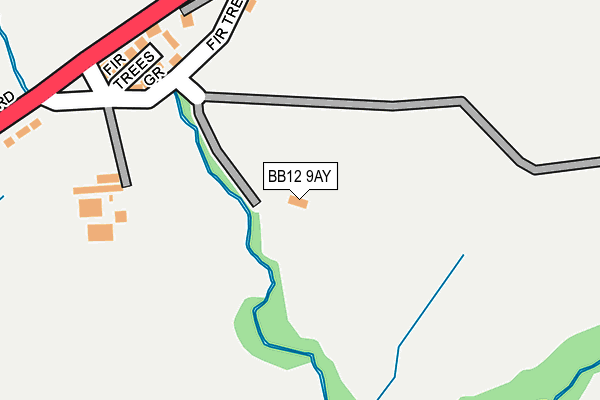BB12 9AY map - OS OpenMap – Local (Ordnance Survey)
