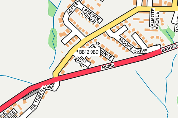 BB12 9BD map - OS OpenMap – Local (Ordnance Survey)
