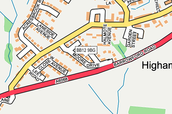 BB12 9BG map - OS OpenMap – Local (Ordnance Survey)