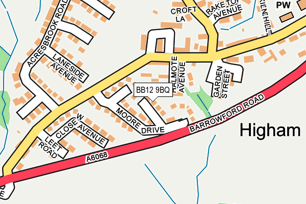 BB12 9BQ map - OS OpenMap – Local (Ordnance Survey)