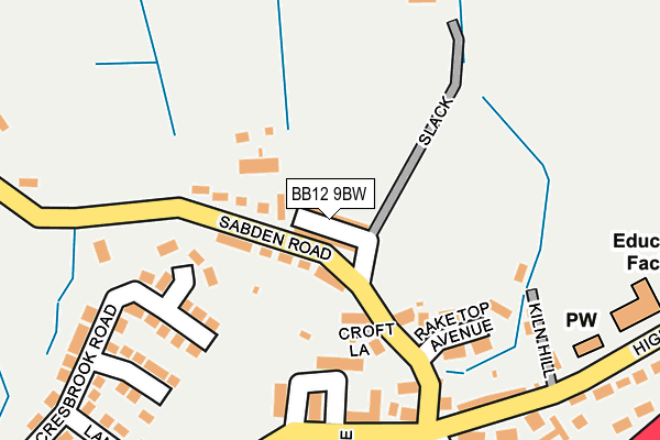 BB12 9BW map - OS OpenMap – Local (Ordnance Survey)