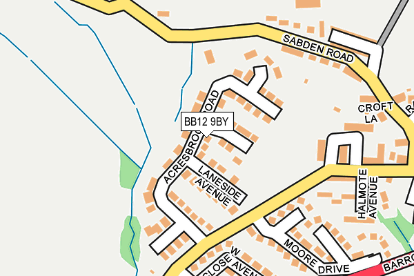 BB12 9BY map - OS OpenMap – Local (Ordnance Survey)