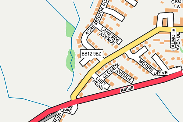 BB12 9BZ map - OS OpenMap – Local (Ordnance Survey)
