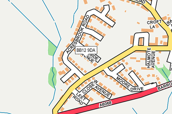 BB12 9DA map - OS OpenMap – Local (Ordnance Survey)