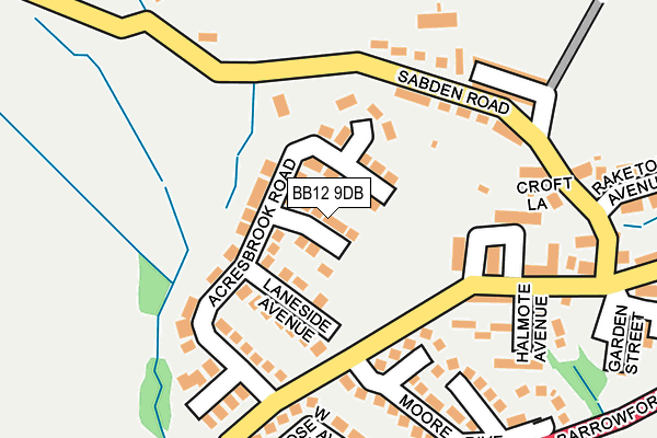 BB12 9DB map - OS OpenMap – Local (Ordnance Survey)