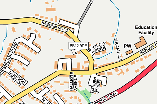 BB12 9DE map - OS OpenMap – Local (Ordnance Survey)