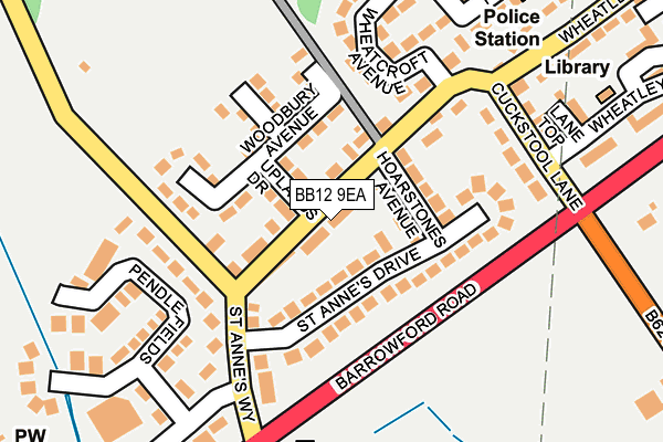 BB12 9EA map - OS OpenMap – Local (Ordnance Survey)