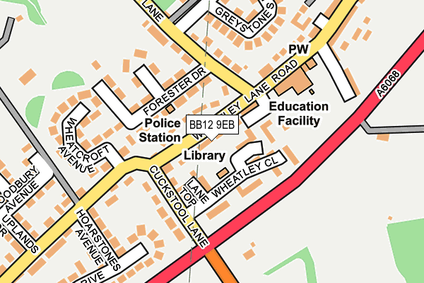 BB12 9EB map - OS OpenMap – Local (Ordnance Survey)