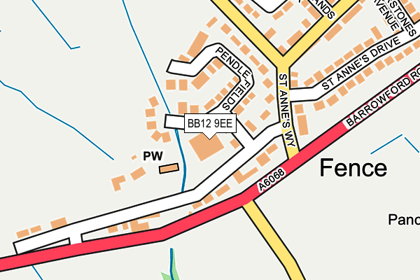BB12 9EE map - OS OpenMap – Local (Ordnance Survey)