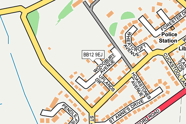 BB12 9EJ map - OS OpenMap – Local (Ordnance Survey)