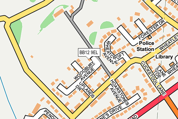 BB12 9EL map - OS OpenMap – Local (Ordnance Survey)