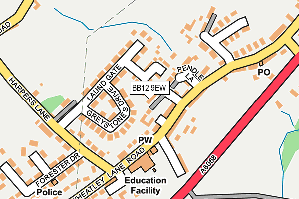 BB12 9EW map - OS OpenMap – Local (Ordnance Survey)