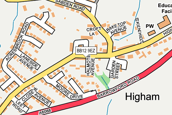 BB12 9EZ map - OS OpenMap – Local (Ordnance Survey)