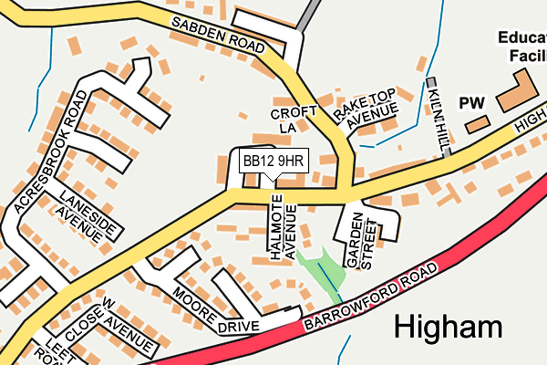 BB12 9HR map - OS OpenMap – Local (Ordnance Survey)