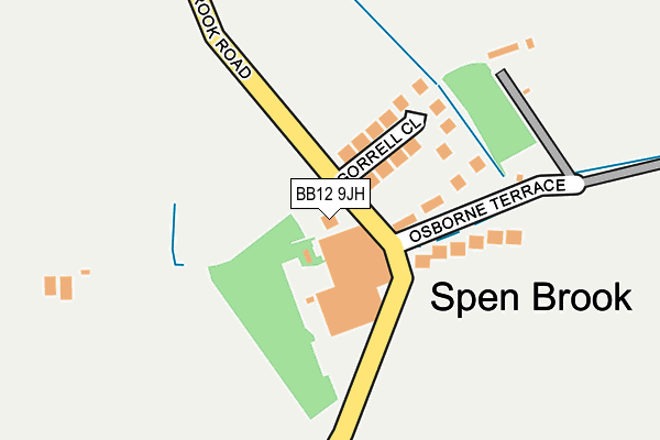 BB12 9JH map - OS OpenMap – Local (Ordnance Survey)