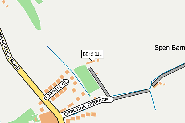 BB12 9JL map - OS OpenMap – Local (Ordnance Survey)