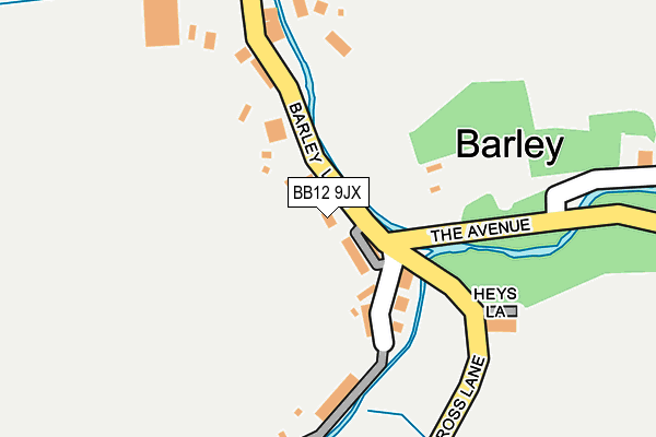 BB12 9JX map - OS OpenMap – Local (Ordnance Survey)