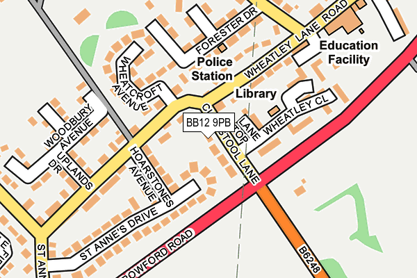 BB12 9PB map - OS OpenMap – Local (Ordnance Survey)