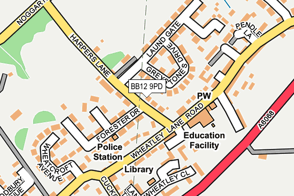 BB12 9PD map - OS OpenMap – Local (Ordnance Survey)