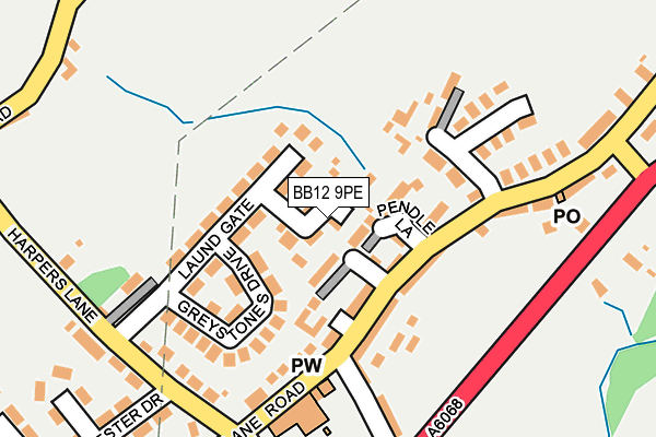 BB12 9PE map - OS OpenMap – Local (Ordnance Survey)