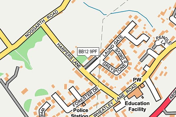 BB12 9PF map - OS OpenMap – Local (Ordnance Survey)