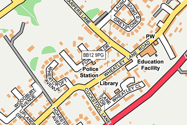 BB12 9PG map - OS OpenMap – Local (Ordnance Survey)