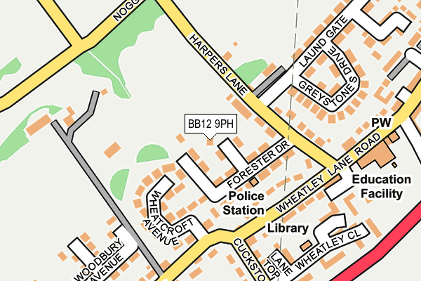 BB12 9PH map - OS OpenMap – Local (Ordnance Survey)
