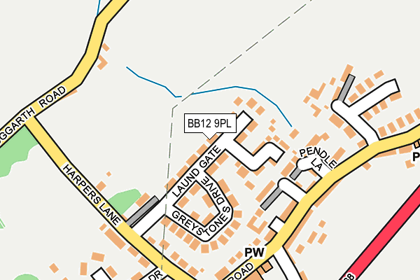BB12 9PL map - OS OpenMap – Local (Ordnance Survey)