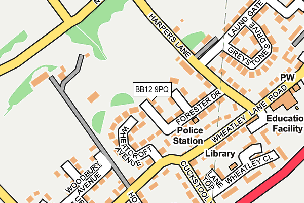 BB12 9PQ map - OS OpenMap – Local (Ordnance Survey)