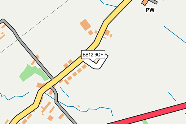 BB12 9QF map - OS OpenMap – Local (Ordnance Survey)