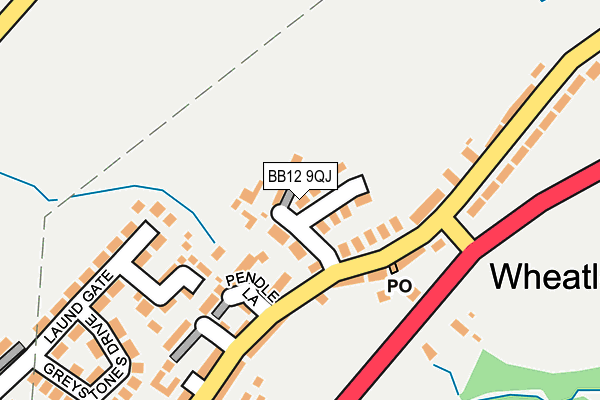 BB12 9QJ map - OS OpenMap – Local (Ordnance Survey)