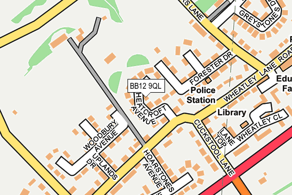 BB12 9QL map - OS OpenMap – Local (Ordnance Survey)