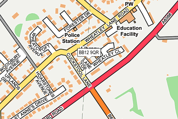 BB12 9QR map - OS OpenMap – Local (Ordnance Survey)