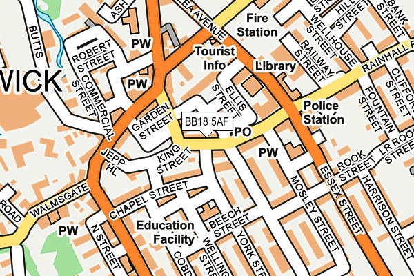 BB18 5AF map - OS OpenMap – Local (Ordnance Survey)