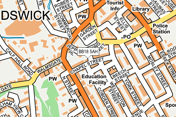 BB18 5AH map - OS OpenMap – Local (Ordnance Survey)