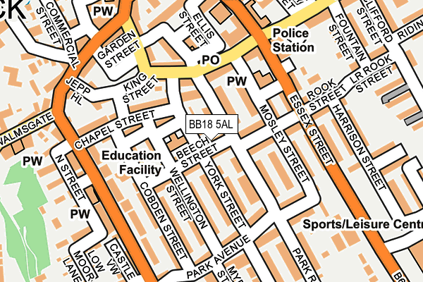 BB18 5AL map - OS OpenMap – Local (Ordnance Survey)