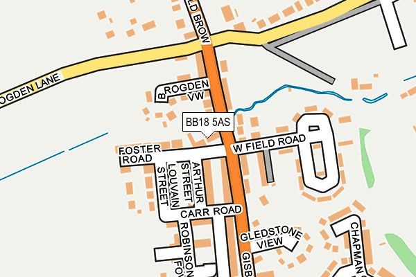 BB18 5AS map - OS OpenMap – Local (Ordnance Survey)