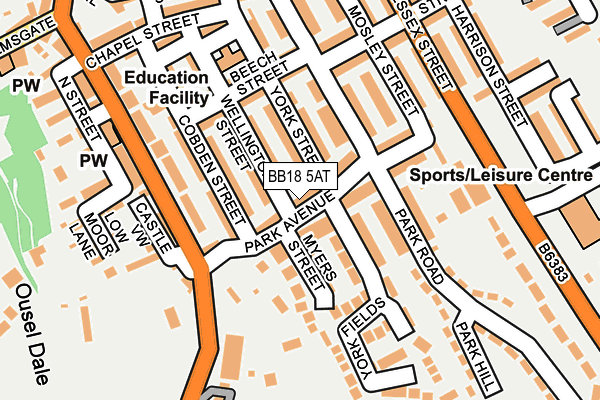 BB18 5AT map - OS OpenMap – Local (Ordnance Survey)