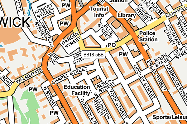 BB18 5BB map - OS OpenMap – Local (Ordnance Survey)