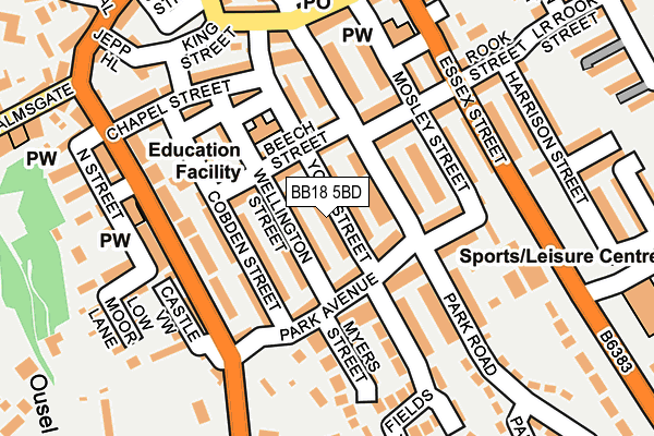 BB18 5BD map - OS OpenMap – Local (Ordnance Survey)