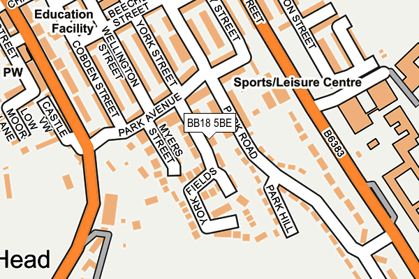 BB18 5BE map - OS OpenMap – Local (Ordnance Survey)