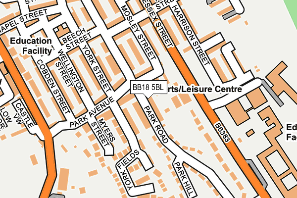 BB18 5BL map - OS OpenMap – Local (Ordnance Survey)