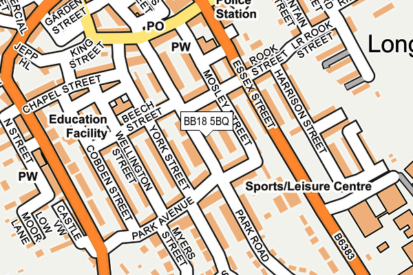 BB18 5BQ map - OS OpenMap – Local (Ordnance Survey)