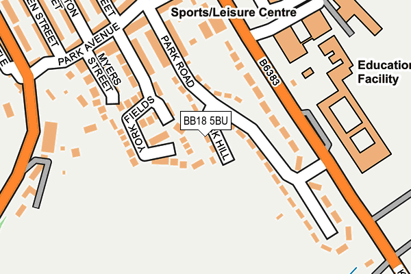 BB18 5BU map - OS OpenMap – Local (Ordnance Survey)