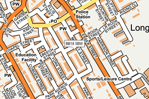 BB18 5BW map - OS OpenMap – Local (Ordnance Survey)