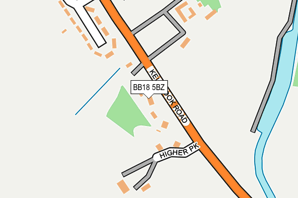 BB18 5BZ map - OS OpenMap – Local (Ordnance Survey)